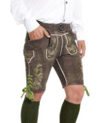 Forest Green Traditional Lederhosen with Embroidery