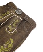 Forest Green Traditional Lederhosen with Embroidery